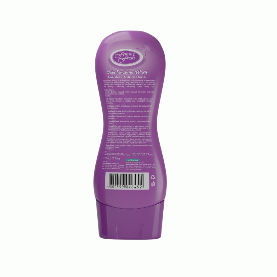 FEMME FRESH Daily Feminine Wash Antibacterial + Lavender