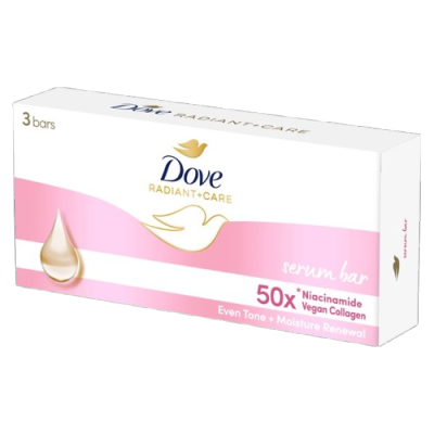 DOVE Dove Radiant+Care Serum Bar Triples 50x Niacinamide + Vegan Collagen 90G 3x