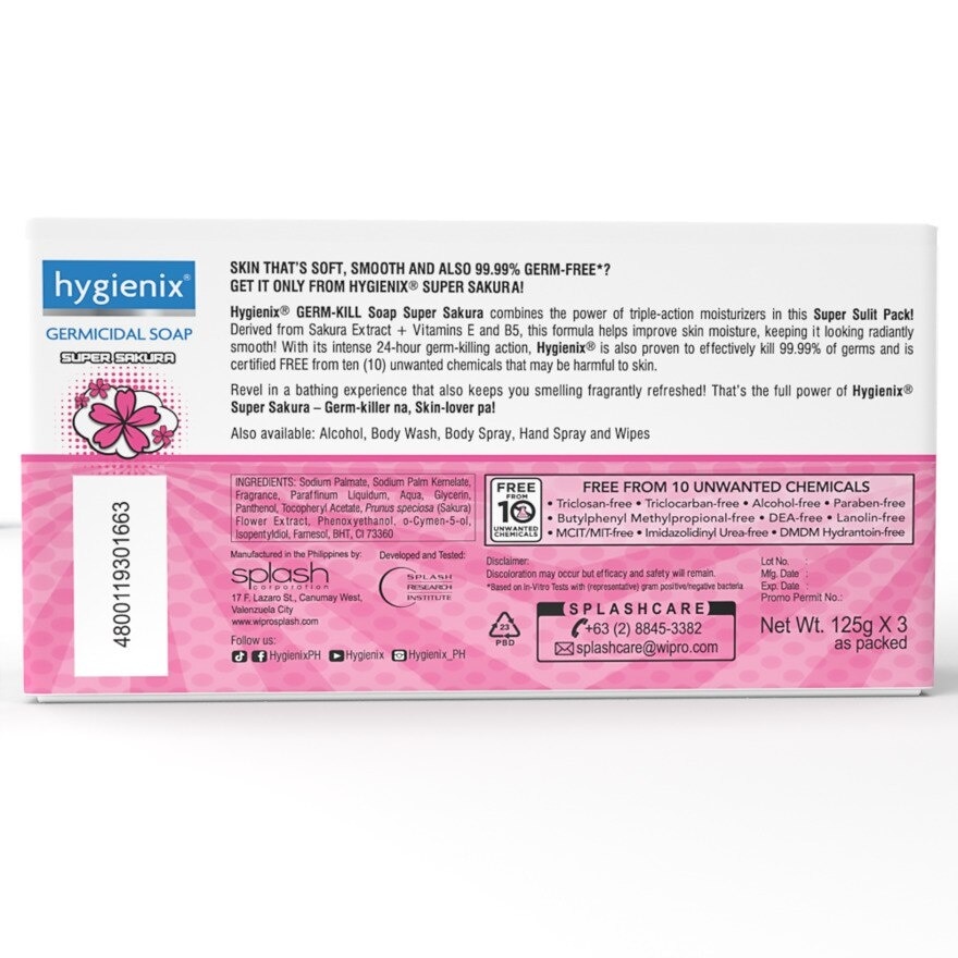 Hygienix Germkill Super Sakura Soap 125G Tripid