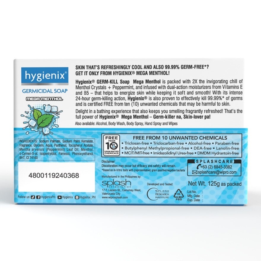 Hygienix Germkill Mega Menthol Soap 125G