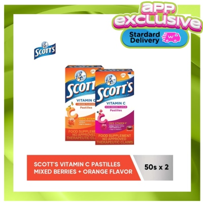 SCOTTS SCOTTS Scotts Vitamin C Pastilles Orange 50s & Mixed Berries 50s (Available in Standard Home Delivery Only)