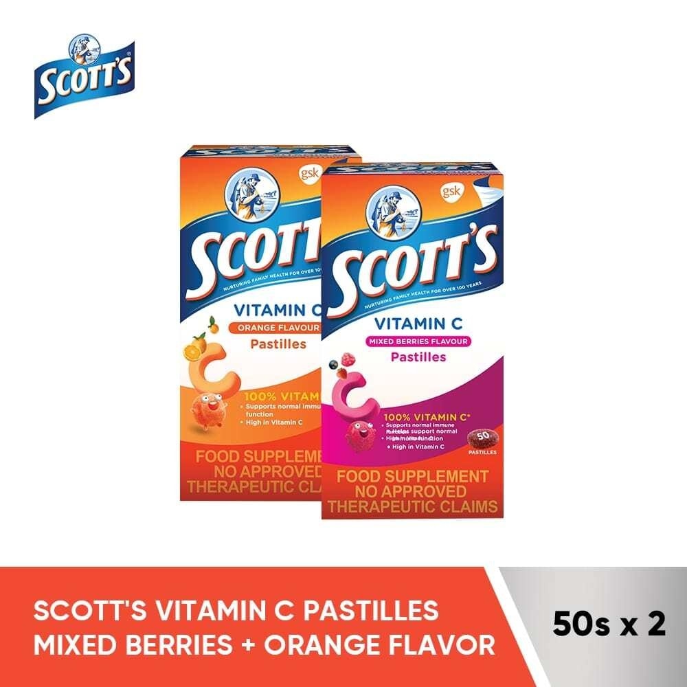 Scotts Vitamin C Pastilles Orange 50s & Mixed Berries 50s