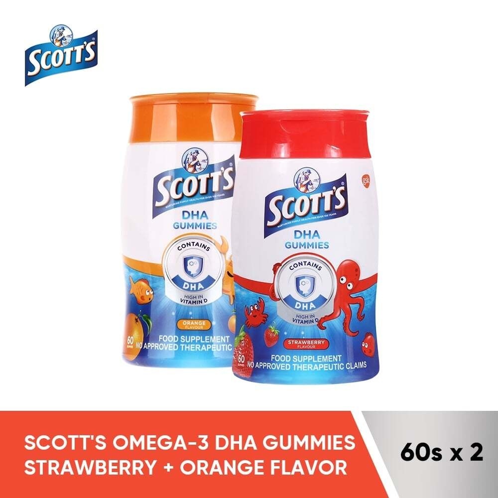 Scotts DHA Gummies Strawberry 60s & Orange 60s