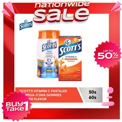 SCOTTS Scotts Vitamin C Pastilles Orange 50s & DHA Gummies Orange 60s