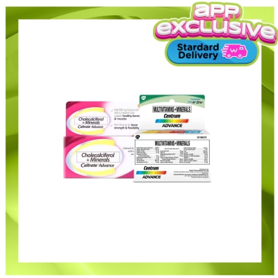 CENTRUM CENTRUM Centrum Advance 30s & Caltrate Advance 30s (Available in Standard Home Delivery Only)