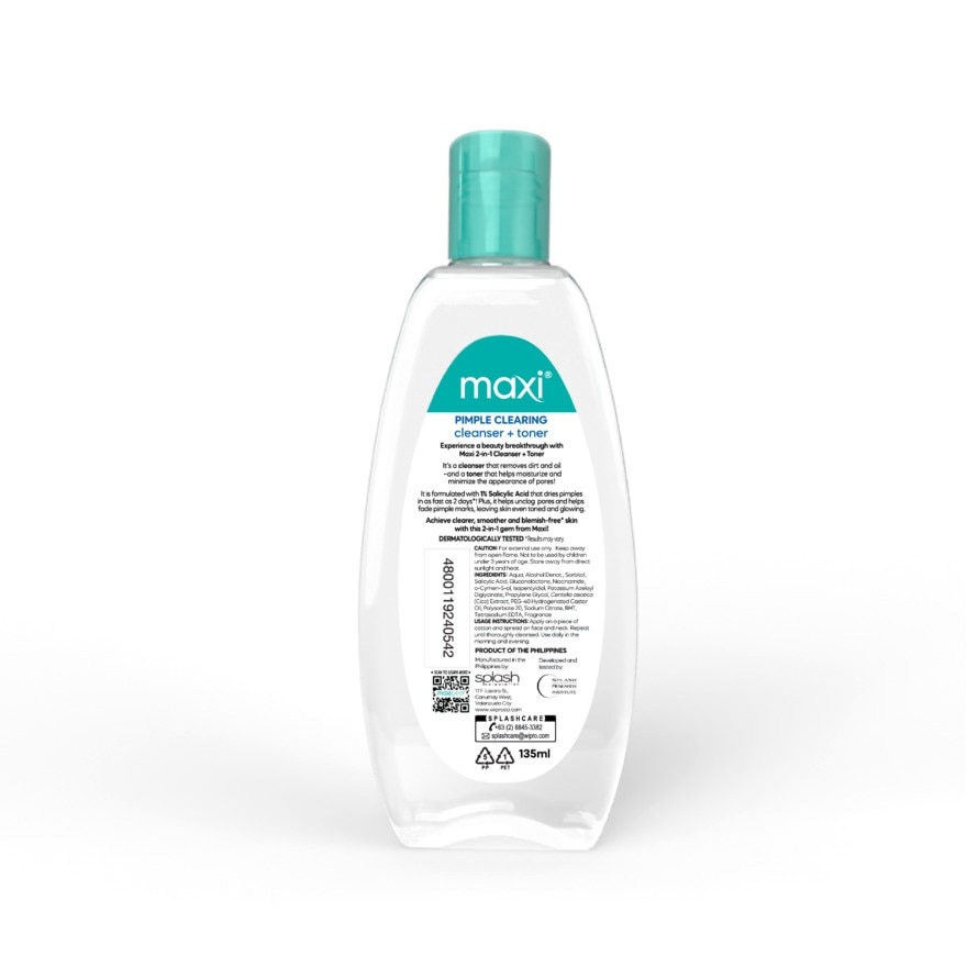 MAXI Pimple Clearing Cleanser +Toner 135Ml