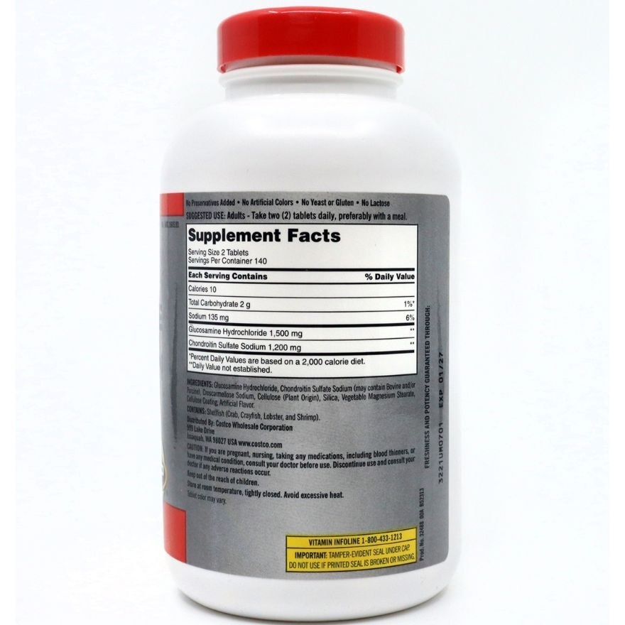 Kirkland Signature Extra Strength Glucosamine 1500 Mg Chondroitin 1200 Mg