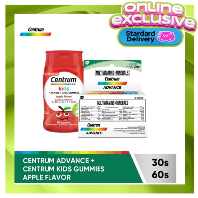 CENTRUM Centrum Advance 30s & Centrum Kids Gummies Apple 60s
