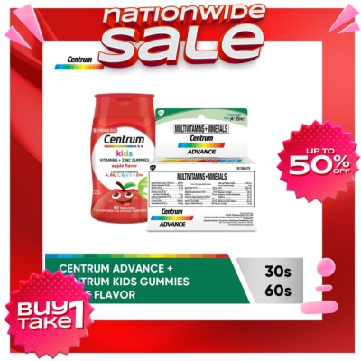 CENTRUM Centrum Advance 30s & Centrum Kids Gummies Apple 60s