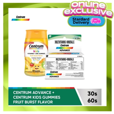 CENTRUM Centrum Advance 30s & Centrum Kids Gummies Fruit Burst 60s