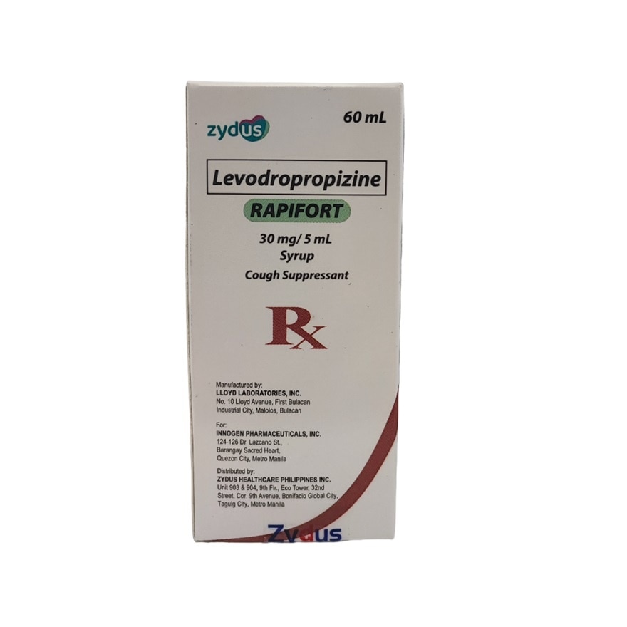 RAPIFORT 30mg/5mL Syrup Cough Suppressant 60mL [PRESCRIPTION REQUIRED]