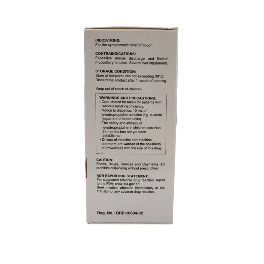 RAPIFORT 30mg/5mL Syrup Cough Suppressant 60mL [PRESCRIPTION REQUIRED]
