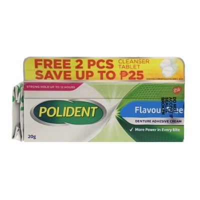 POLIDENT - Polident Regimen Pack: Flavor Free Buy Adhesive 20g free 2 cleansers