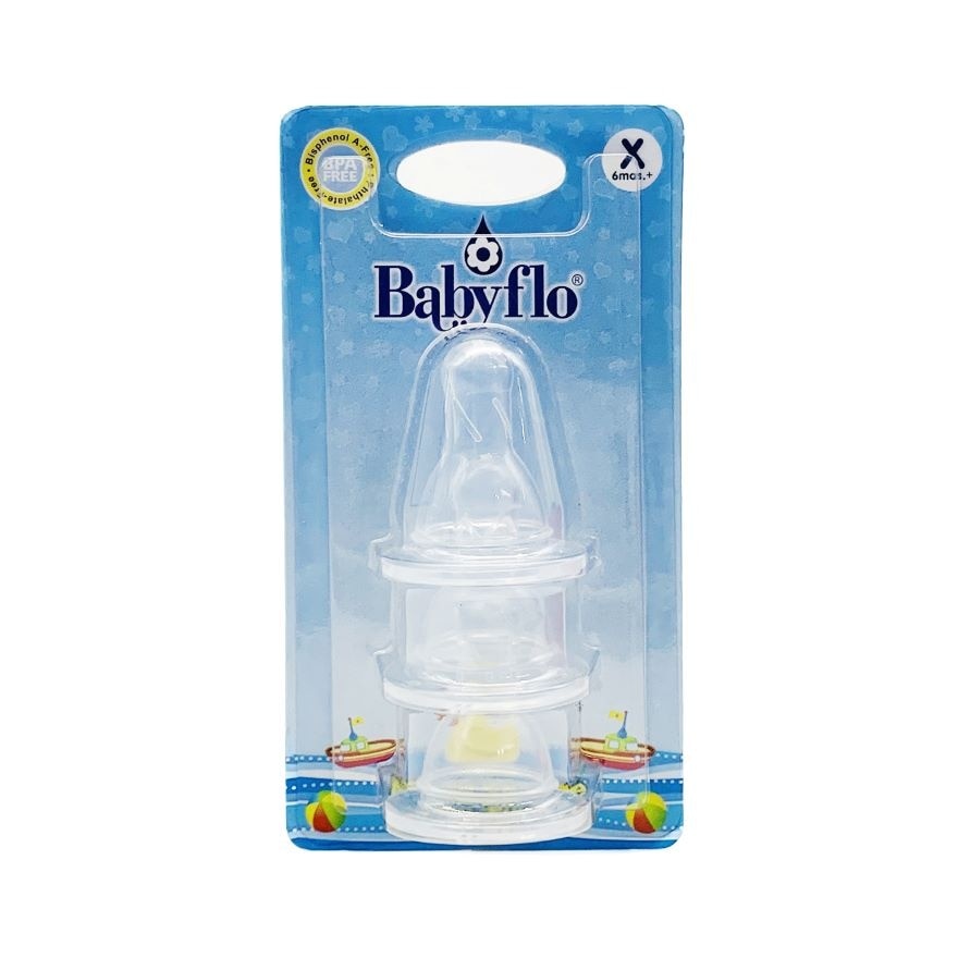 BABYFLO Nipple Silicone Blister 3s xcut