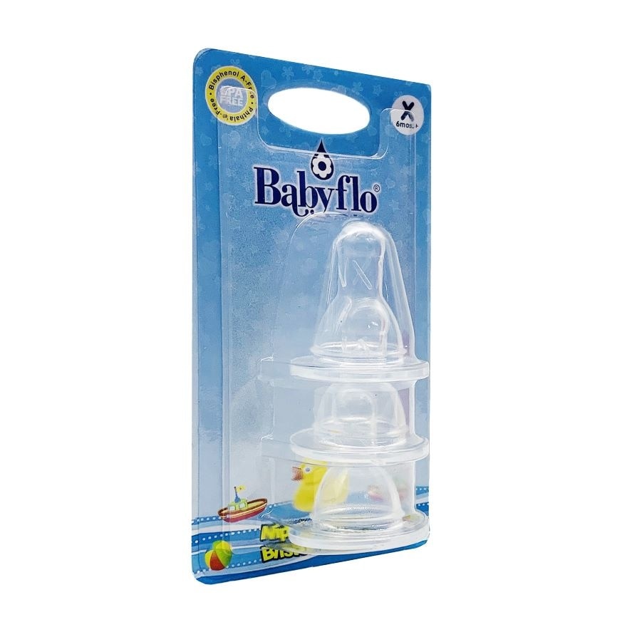 BABYFLO Nipple Silicone Blister 3s xcut