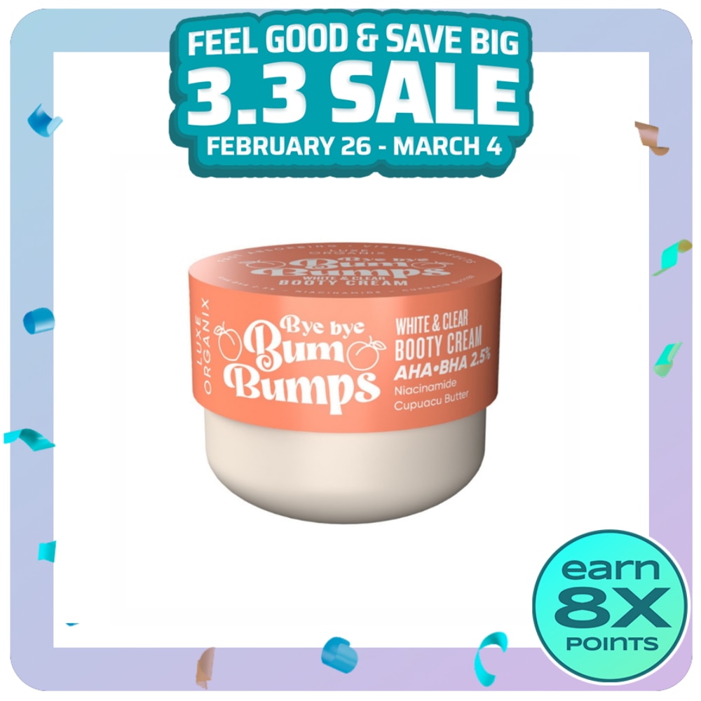 LUXE ORGANIX Bye Bye Bum Bumps White & Clear Booty Cream 230g