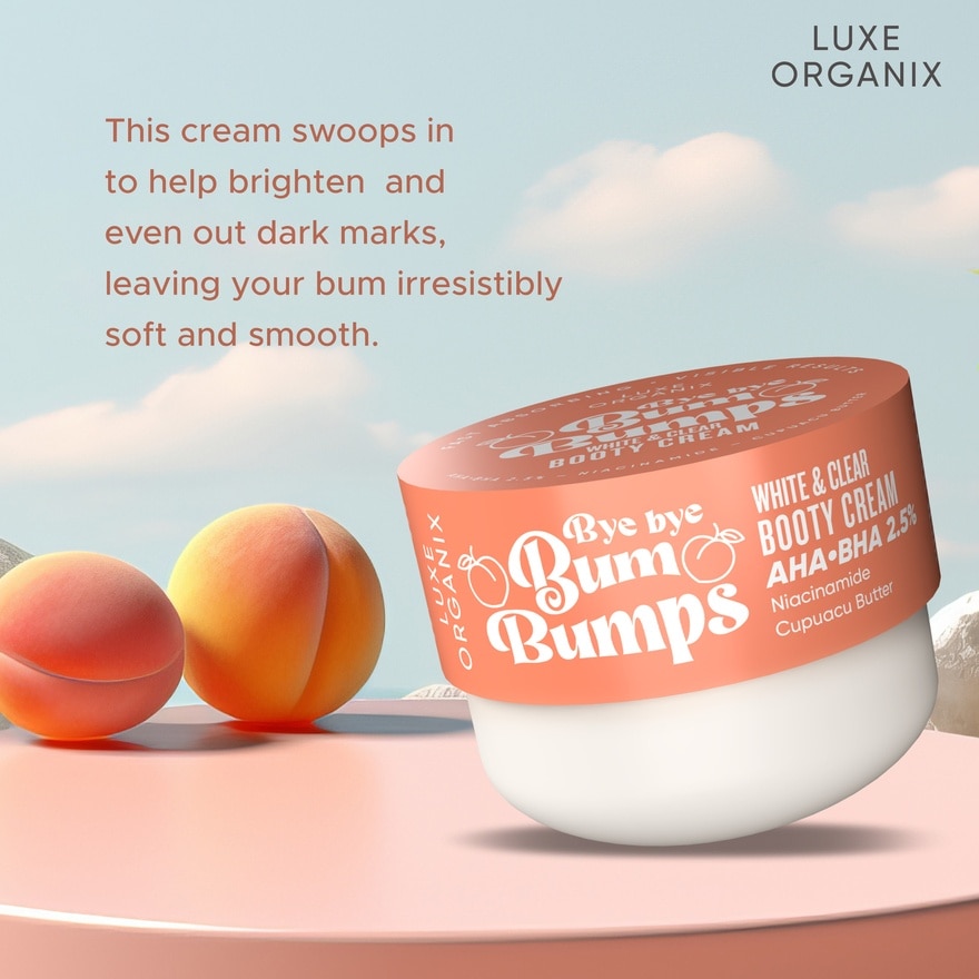 LUXE ORGANIX Bye Bye Bum Bumps White & Clear Booty Cream 230g