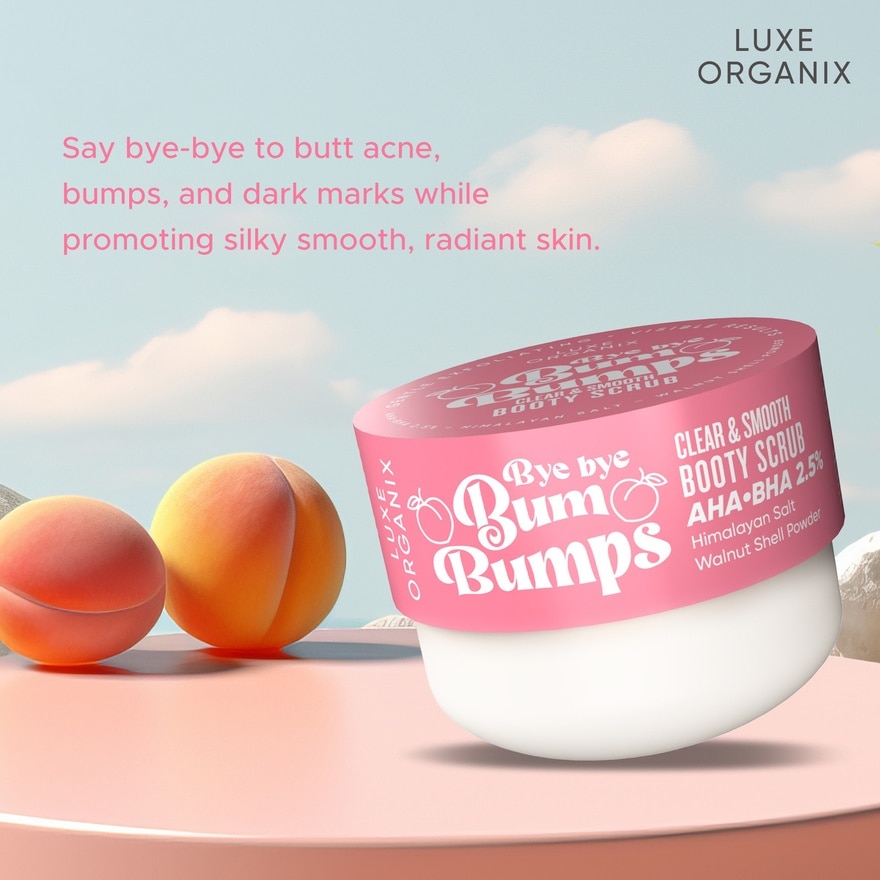LUXE ORGANIX Bye Bye Bum Bumps Clear & Smooth Booty Scrub 285g