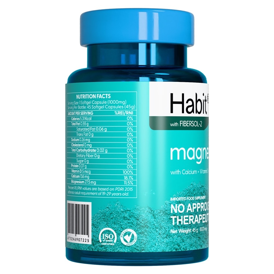 HABIT Magnesium with Calcium + Vitamin D 45 softgel capsules (Daily health)