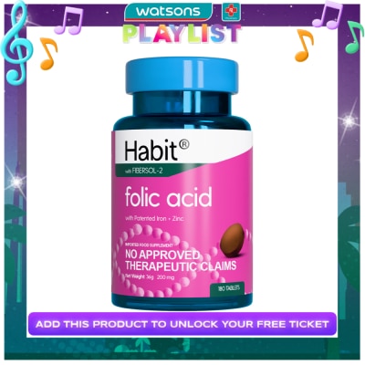 HABIT HABIT Folic Acid with Patented Iron + Zinc 180 tablets (Prenatal supplement)