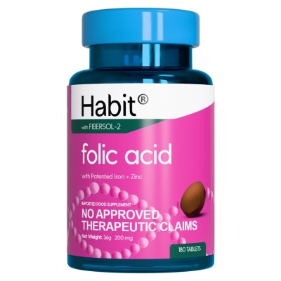 HABIT HABIT Folic Acid with Patented Iron + Zinc 180 tablets (Prenatal supplement)