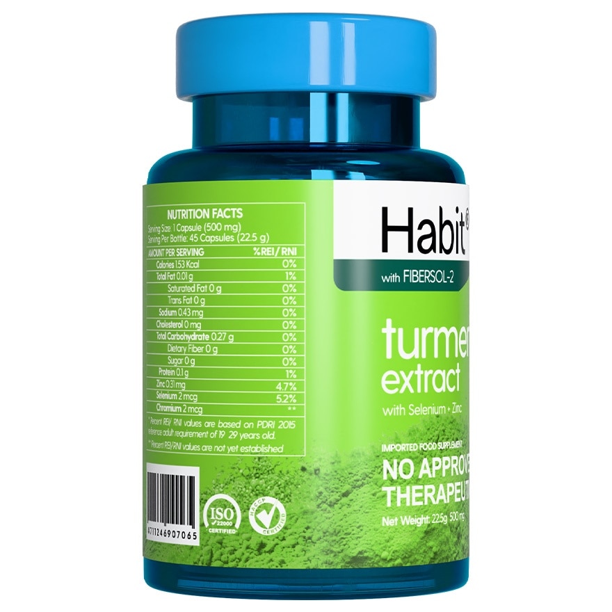 HABIT Turmeric Extract with Selenium + Zinc 45 capsules (Anti-inflammation)