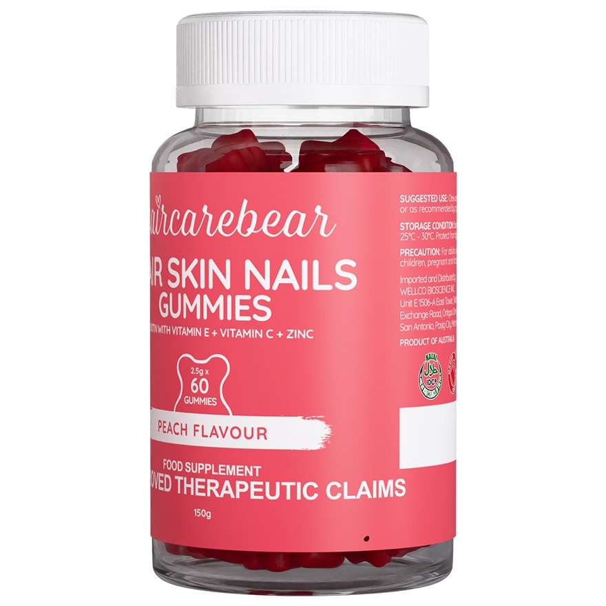 HAIRCAREBEAR Hair Skin Nails Gummies 60s