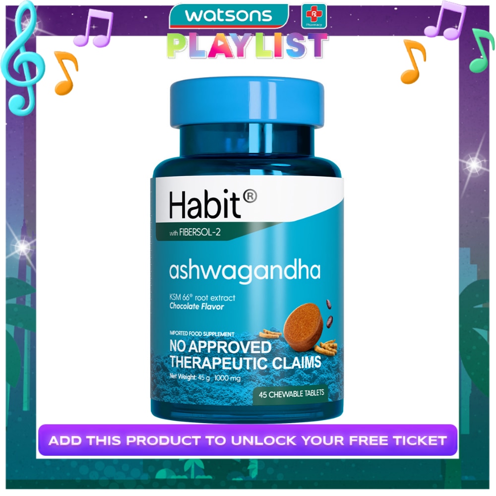 HABIT Ashwagandha KSM66® root extract 45 chewable tablets (Calming)
