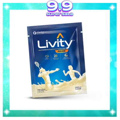 LIVITY PRIME LIVITY PRIME Adult Nutritional Supplement Powder Drink Vanilla Flavor 1 Sachet 53.8g