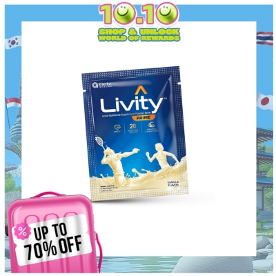 LIVITY PRIME LIVITY PRIME Adult Nutritional Supplement Powder Drink Vanilla Flavor 1 Sachet 53.8g