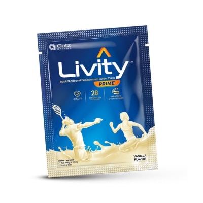 LIVITY PRIME LIVITY PRIME Adult Nutritional Supplement Powder Drink Vanilla Flavor 1 Sachet 53.8g