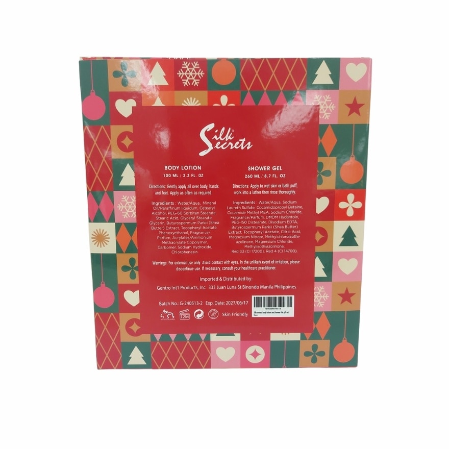 SILK SECRETS Red Shower Gel and Body Lotion Gift Set