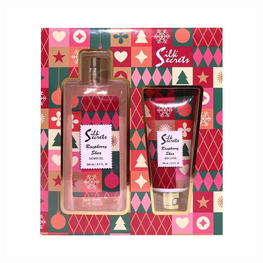 SILK SECRETS Red Shower Gel and Body Lotion Gift Set