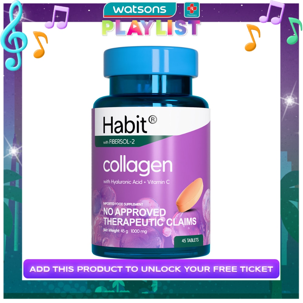 HABIT Collagen with Hyaluronic Acid + Vitamin C 45 tablets (Skin repair & hydration)