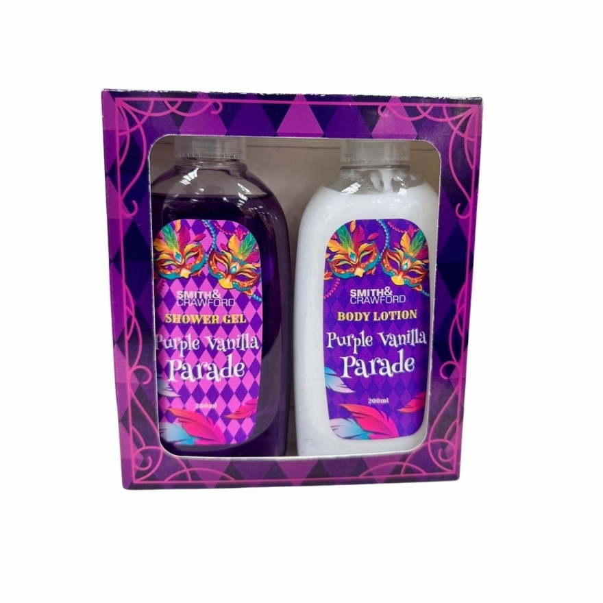 SMITH AND CRAWFORD Purple Vanilla Parade Shower Gel And Body Lotion