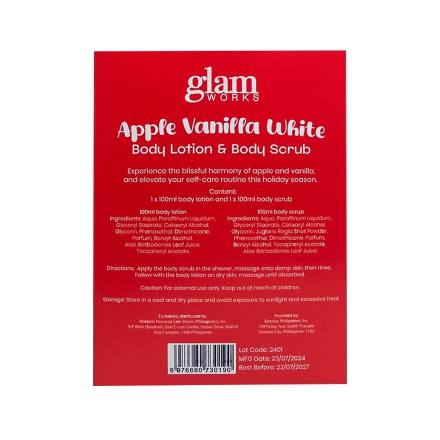 GLAMWORKS Apple Vanilla White Gift Set