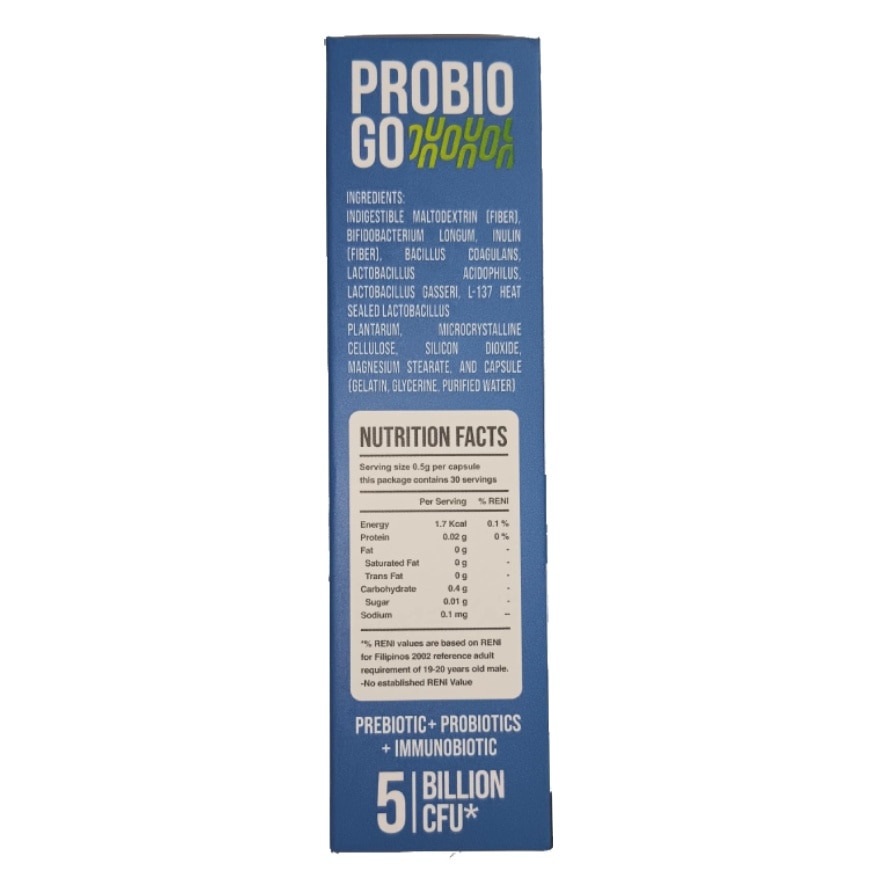 PROBIOGO Prebiotics+Probiotics 5billion CFU Sold Per Piece