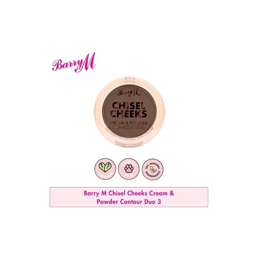Barry M Chisel Cheeks Cream & Powder Contour Duo 3