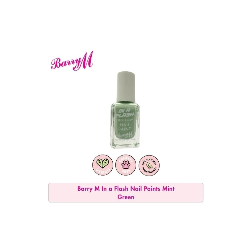 BARRY M In A Flash Quick Dry Nail Paint Mint