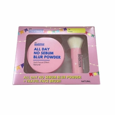 DR SENSITIVE DR SENSITIVE All Day No Sebum Blur Powder + Travel Brush Set Natural