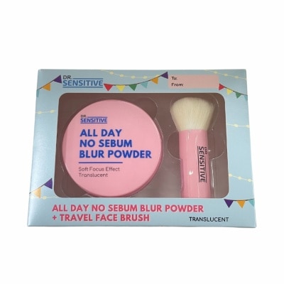 DR SENSITIVE DR SENSITIVE All Day No Sebum Blur Powder + Travel Brush Set Translucent