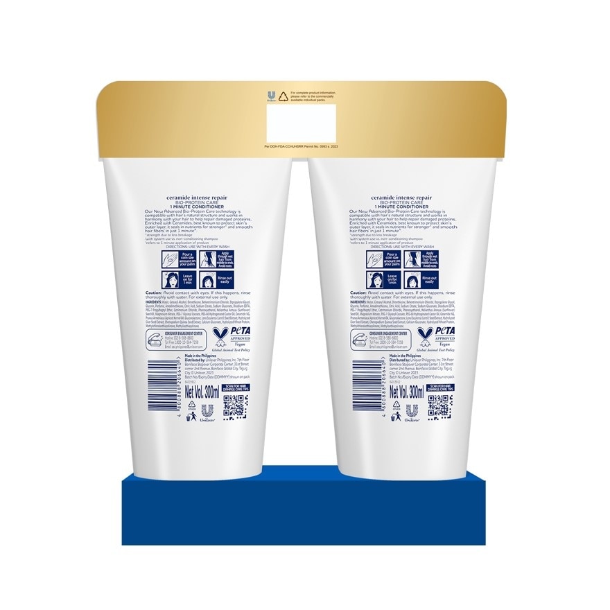 Dove Ceramide Intense Repair 1 Minute Conditioner 300ml Buy 1 Get 2nd at 50% OFF