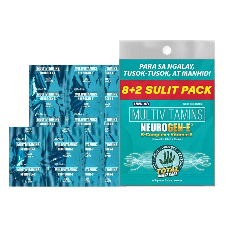 NEUROGEN-E B-Complex + Vitamin E Film Coated Tablet 8+2 Promo Pack