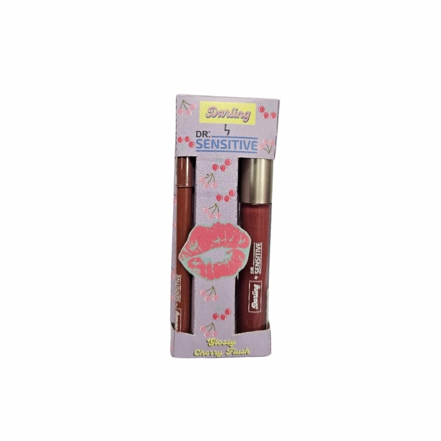 DR SENSITIVE Lip Liner + Color Gloss Set  Cherry Sorbet