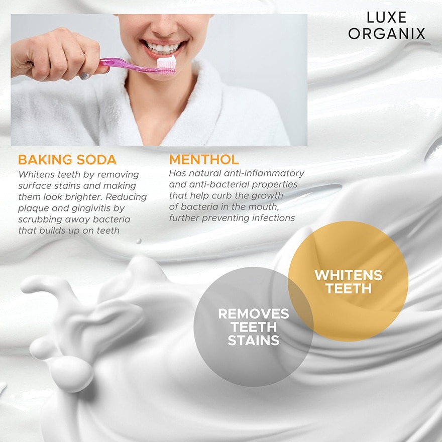 LUXE ORGANIX Sparkle White Baking Soda Toothpaste Fresh Mint 120g