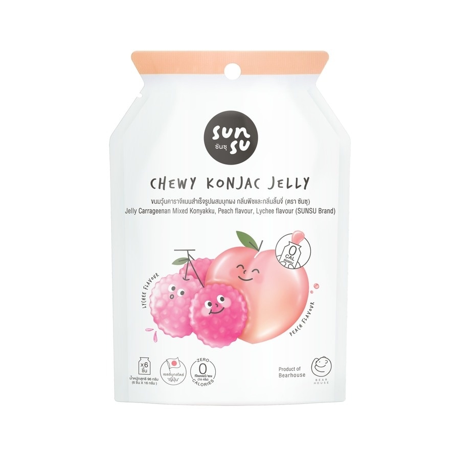 SUNSU Chewy Konjac Jelly Lychee Peach 96g image