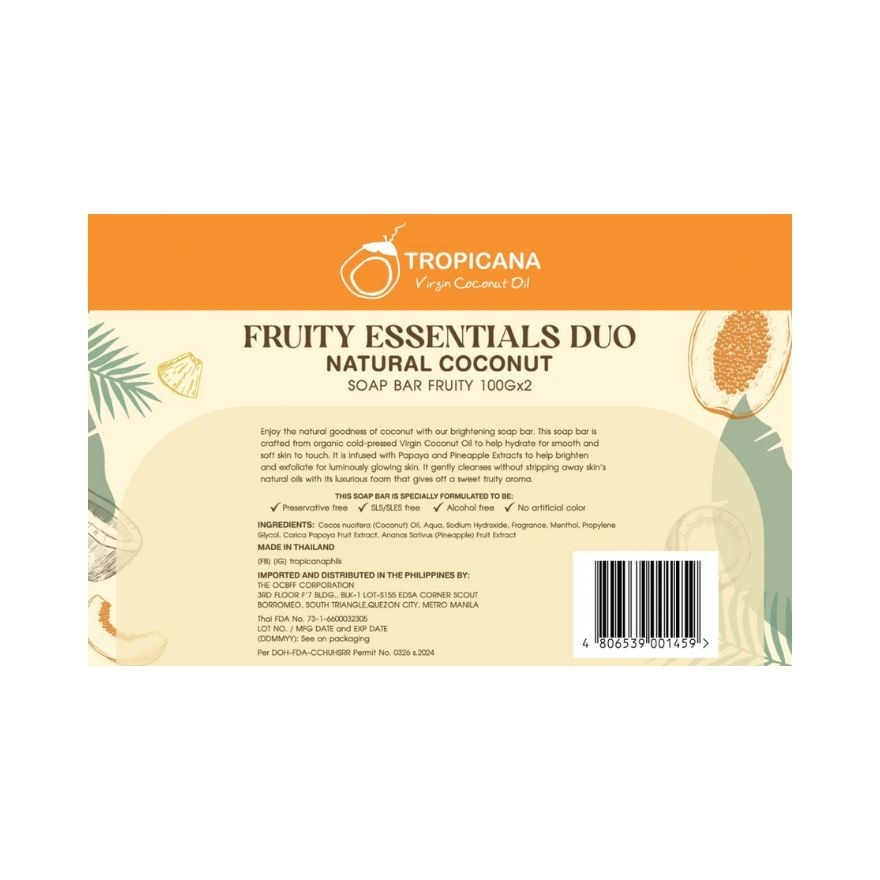 TROPICANA Nadine's Fruity Essentials Duo Bar Soap