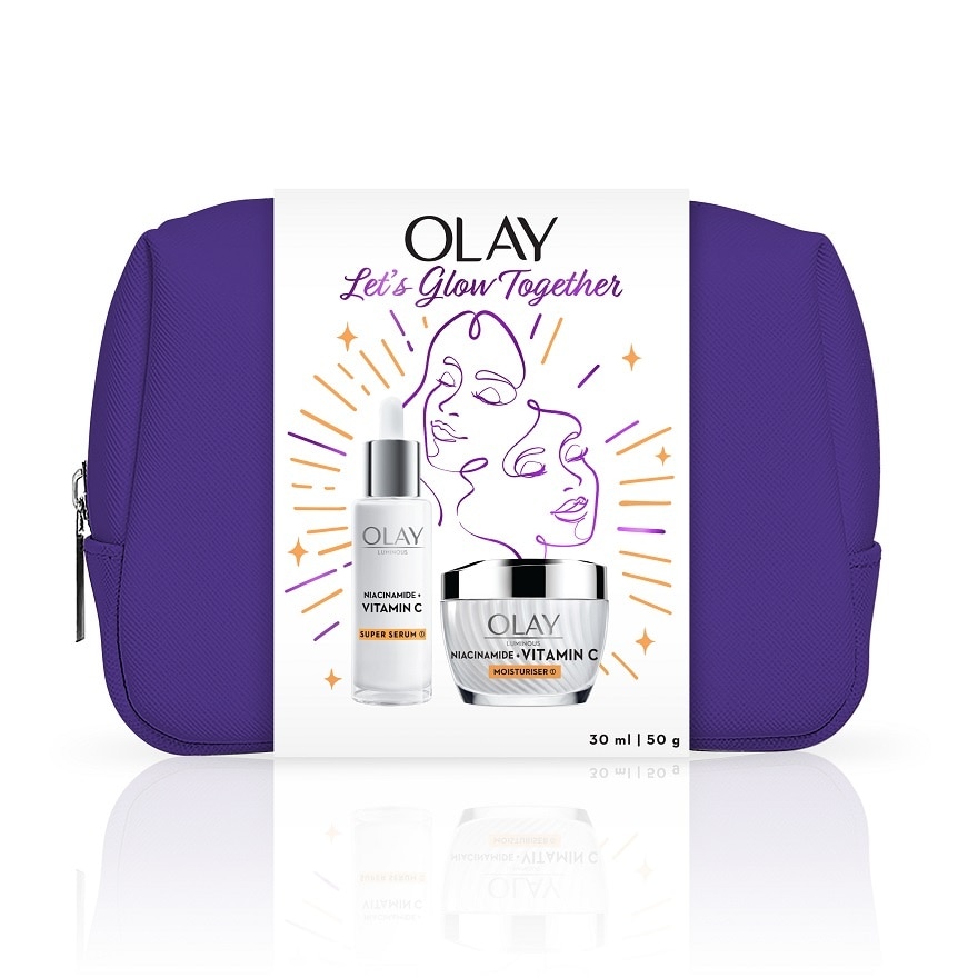 OLAY Let's Glow Together Nian C Moisturizercinamide + Vitami 50g / Niacinamide + Vitamin C Serum 30ml