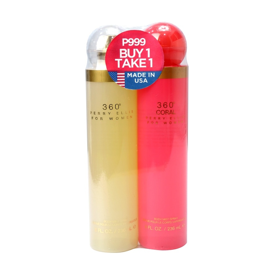 PERRY ELLIS 360 Yellow And Coral Body Mist 236ml