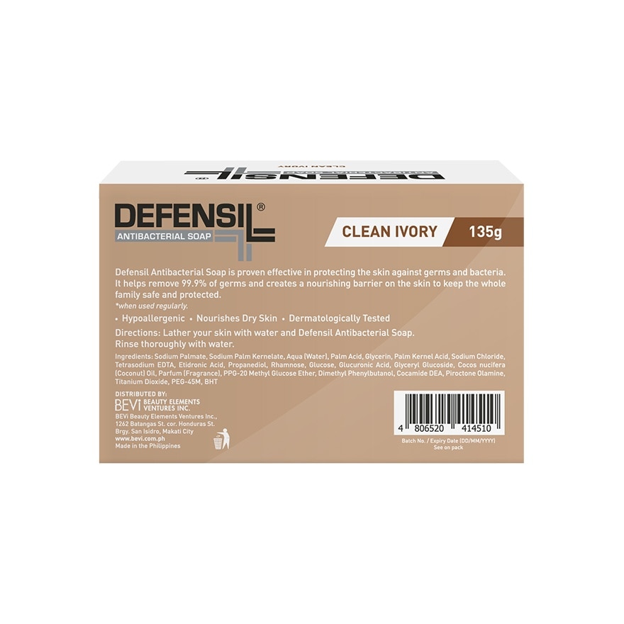 DEFENSIL Antibacterial Soap Clean Ivory 135g